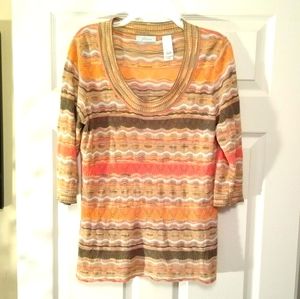 JH Collectibles multicolor crochet sweater. Large